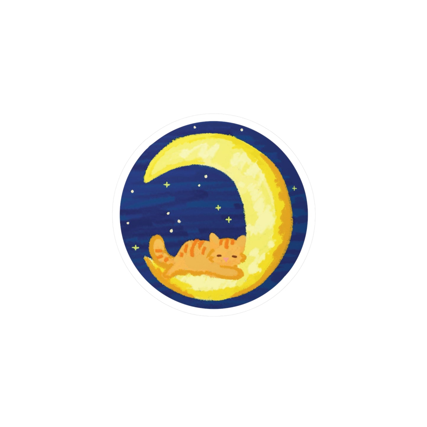 cat on the moon sticker