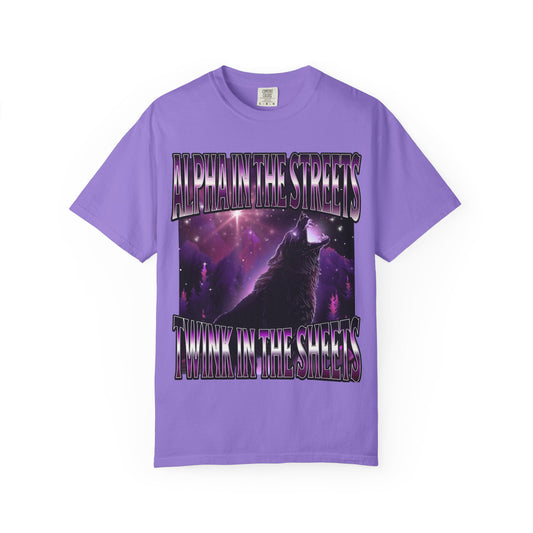 alpha in the streets twink in the sheets unisex t-shirt