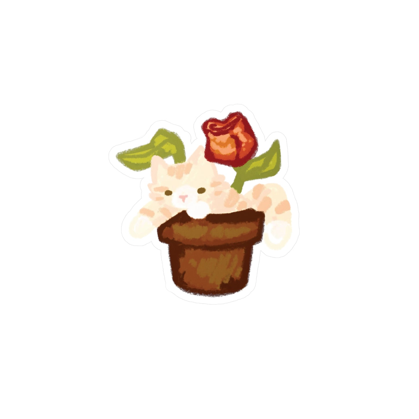 flower pot cat sticker
