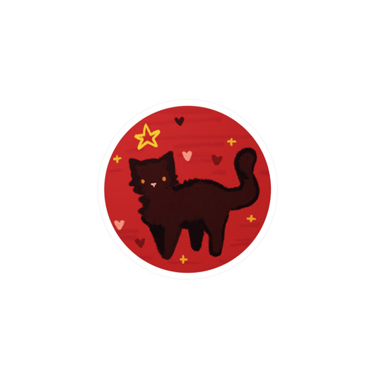 black cat in red circle sticker