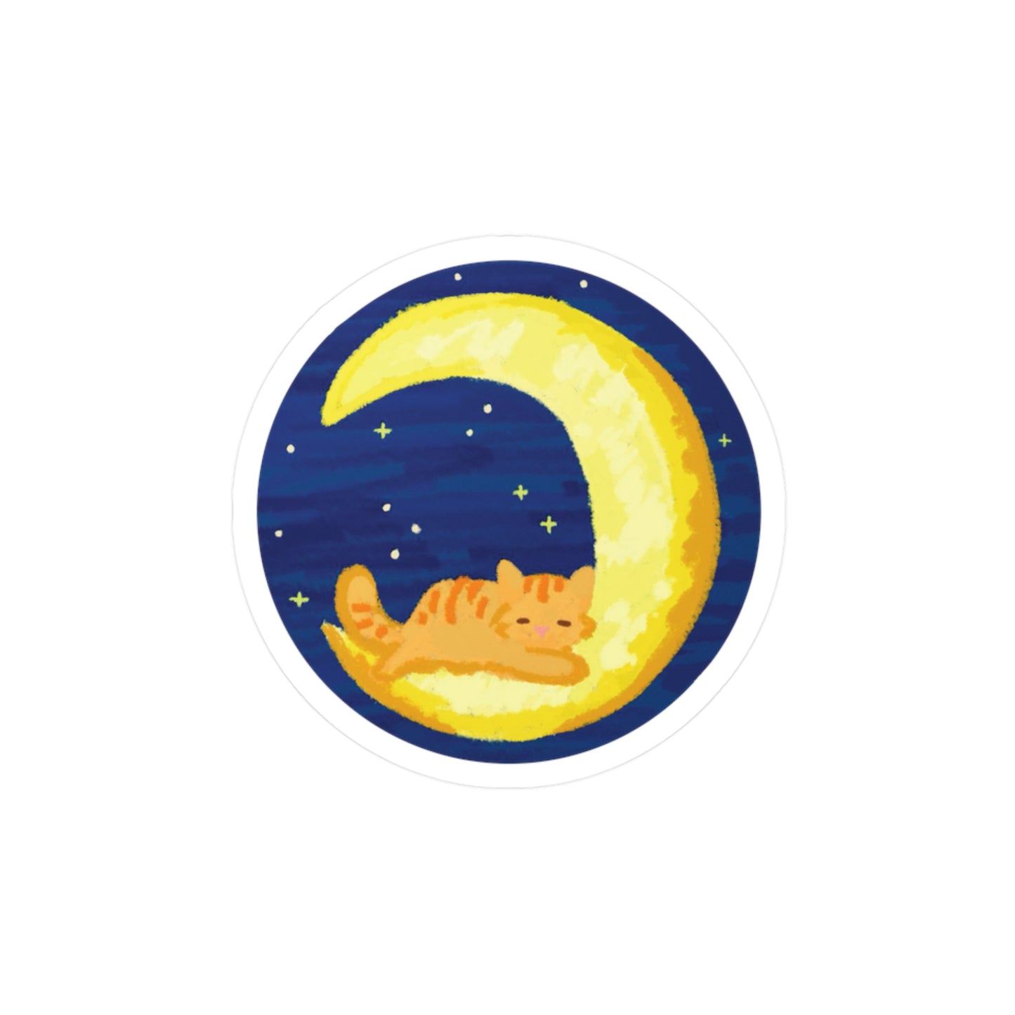cat on the moon sticker