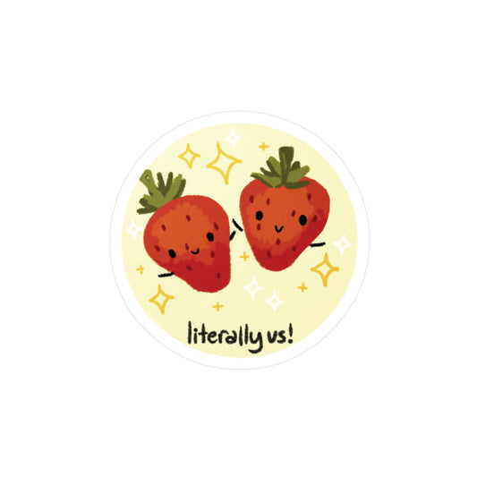 literally us strawberries sticker