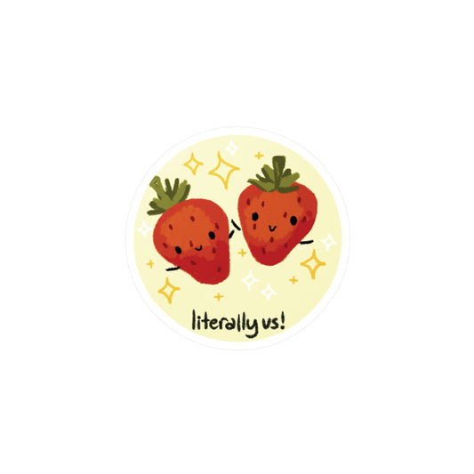 literally us strawberries sticker
