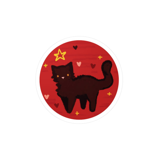 black cat in red circle sticker