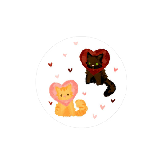 heart cats sticker