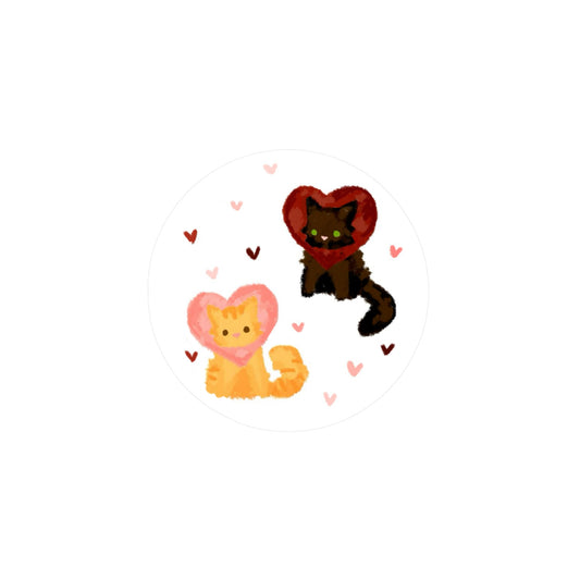 heart cats sticker